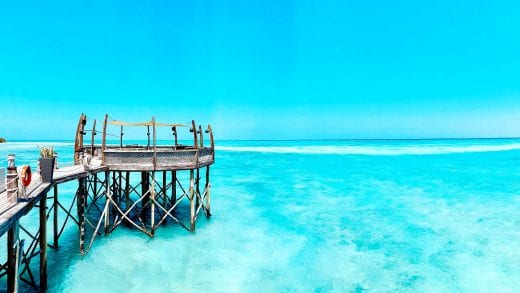 Dock over ocean in Zanzibar, Tanzania