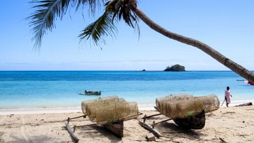 Catamarans on beach in Madagascar