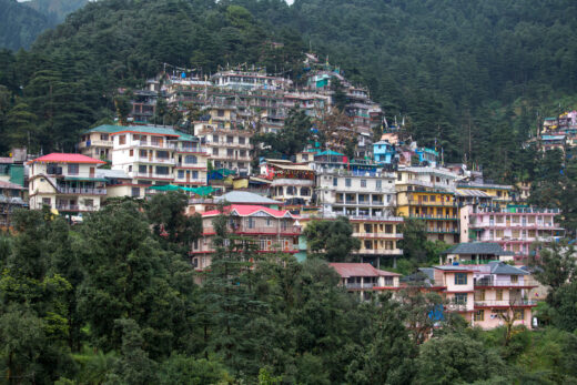 Houses at Himalaya mountains in Dharamshala, India