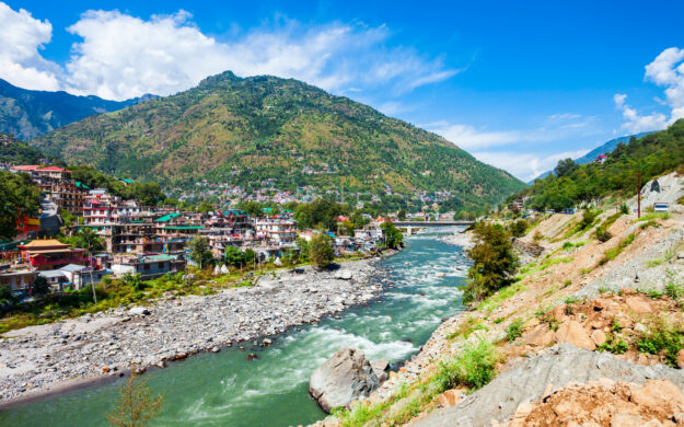 Beas river near Kullu town, India