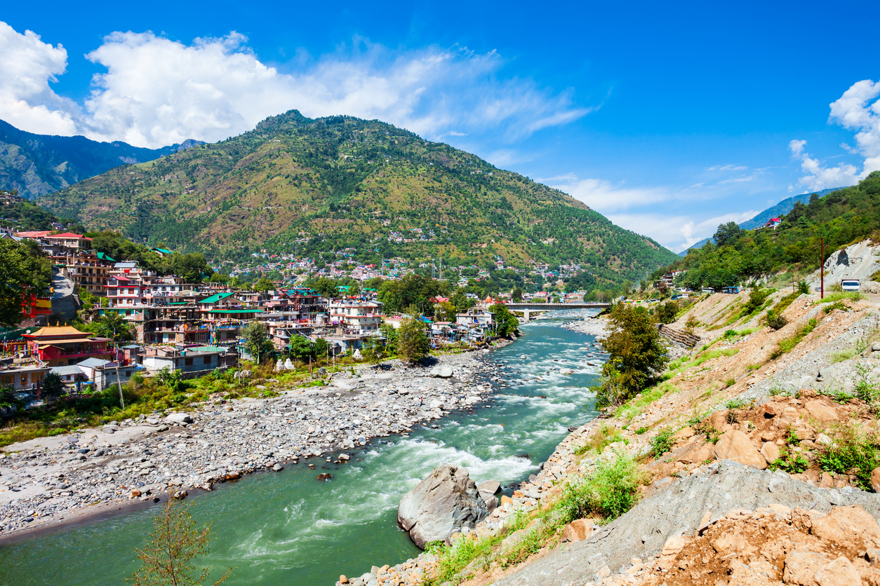 Beas river near Kullu town, India